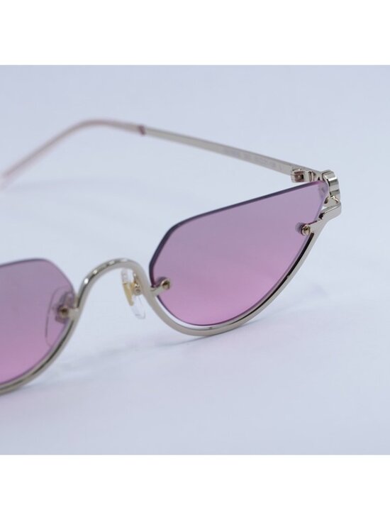 Gucci GG1603S 003 Sunglasses Gold Cat Eye Frame, Mirrored Violet Lenses main image 6